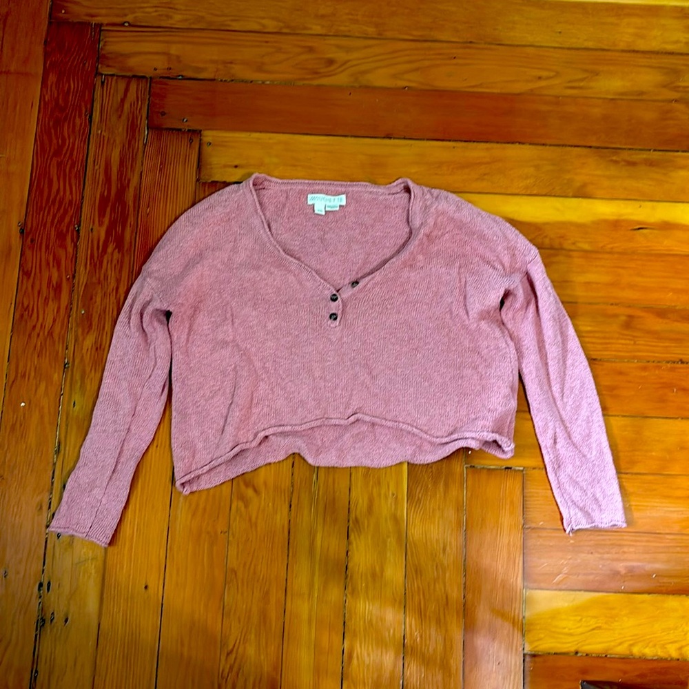 Mouchette pink cropped slouchy sweater XS